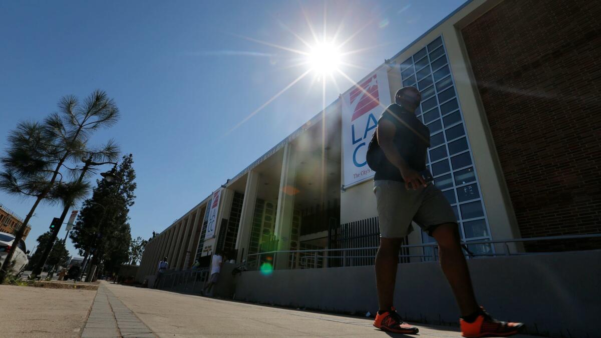 Students walk between classes at Los Angeles City College
