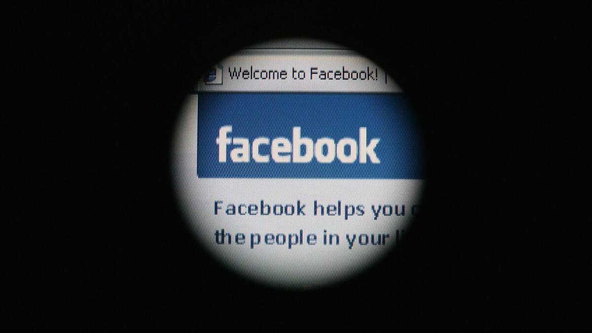 The social networking site Facebook is displayed on a laptop screen on March 25, 2009.