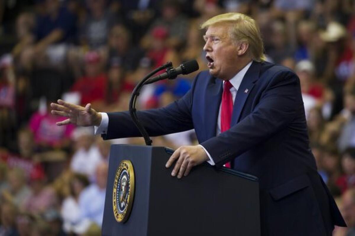 President Trump at Cincinnati rally.