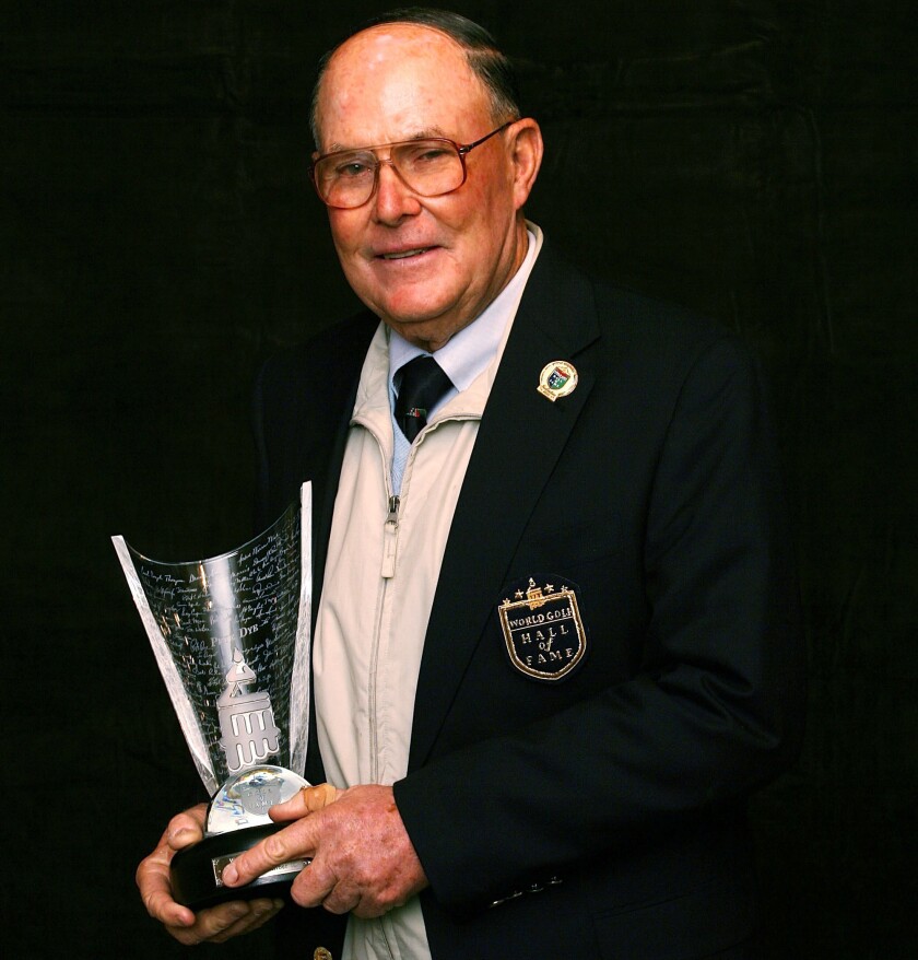 Pete Dye was inducted into the World Golf Hall of Fame on Nov. 10, 2008, in St. Augustine, Fla.