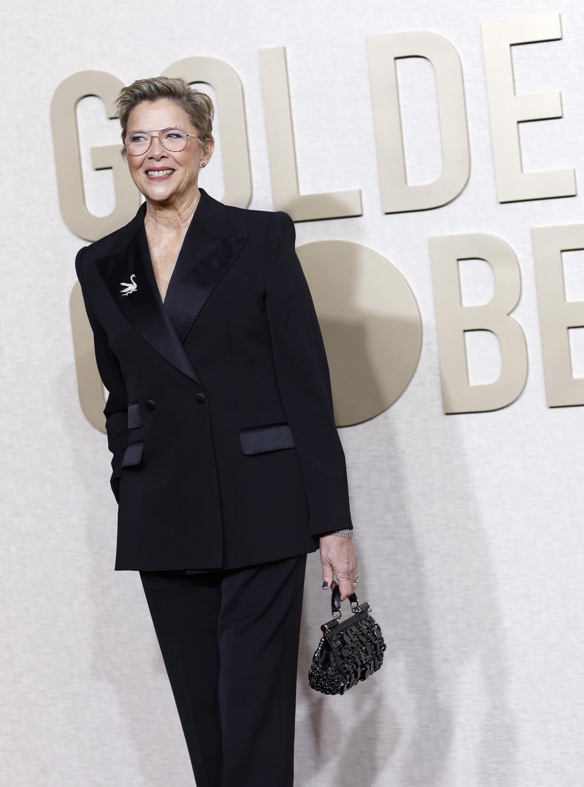 Annette Bening on the red carpet of the 81st Annual Golden Globe Awards held at the Beverly Hilton Hotel