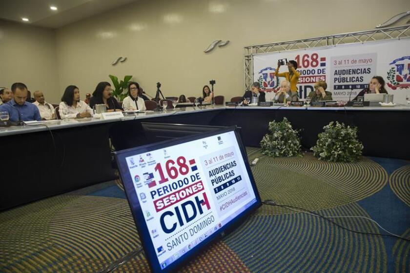 Miembros de la Sociedad Civil hablan en una audiencia ante la Comisión Interamericana de Derechos Humanos (CIDH) sobre "Proceso electoral y su impacto sobre la situación general de derechos humanos en Venezuela", el jueves 10 de mayo de 2018, en Santo Domingo (República Dominicana). EFE/Archivo