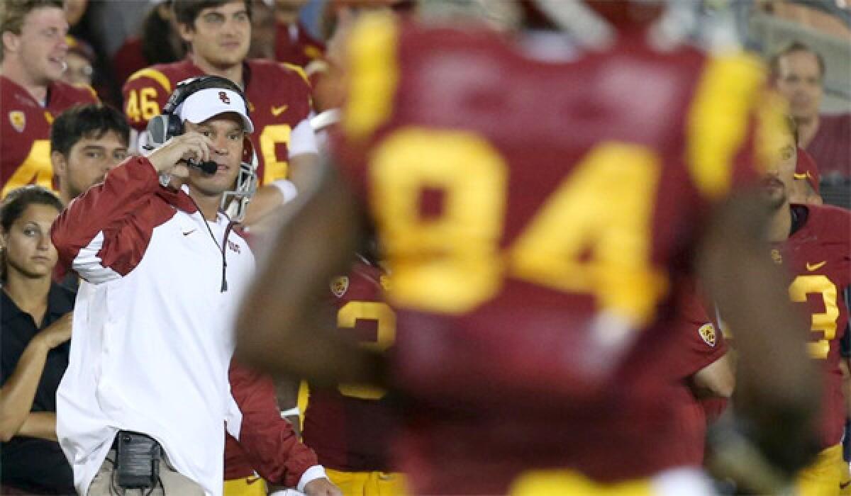 USC Coach Lane Kiffin says the Trojans haven't abandoned their unique extra-point formations, after all, they're only three games into the season, they could still make an appearance.