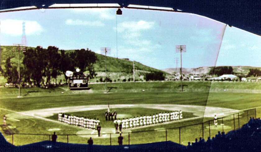 Opening Day of the 1962 baseball season at Westgate Park, home of the Pacific Coast League's San Diego Padres.