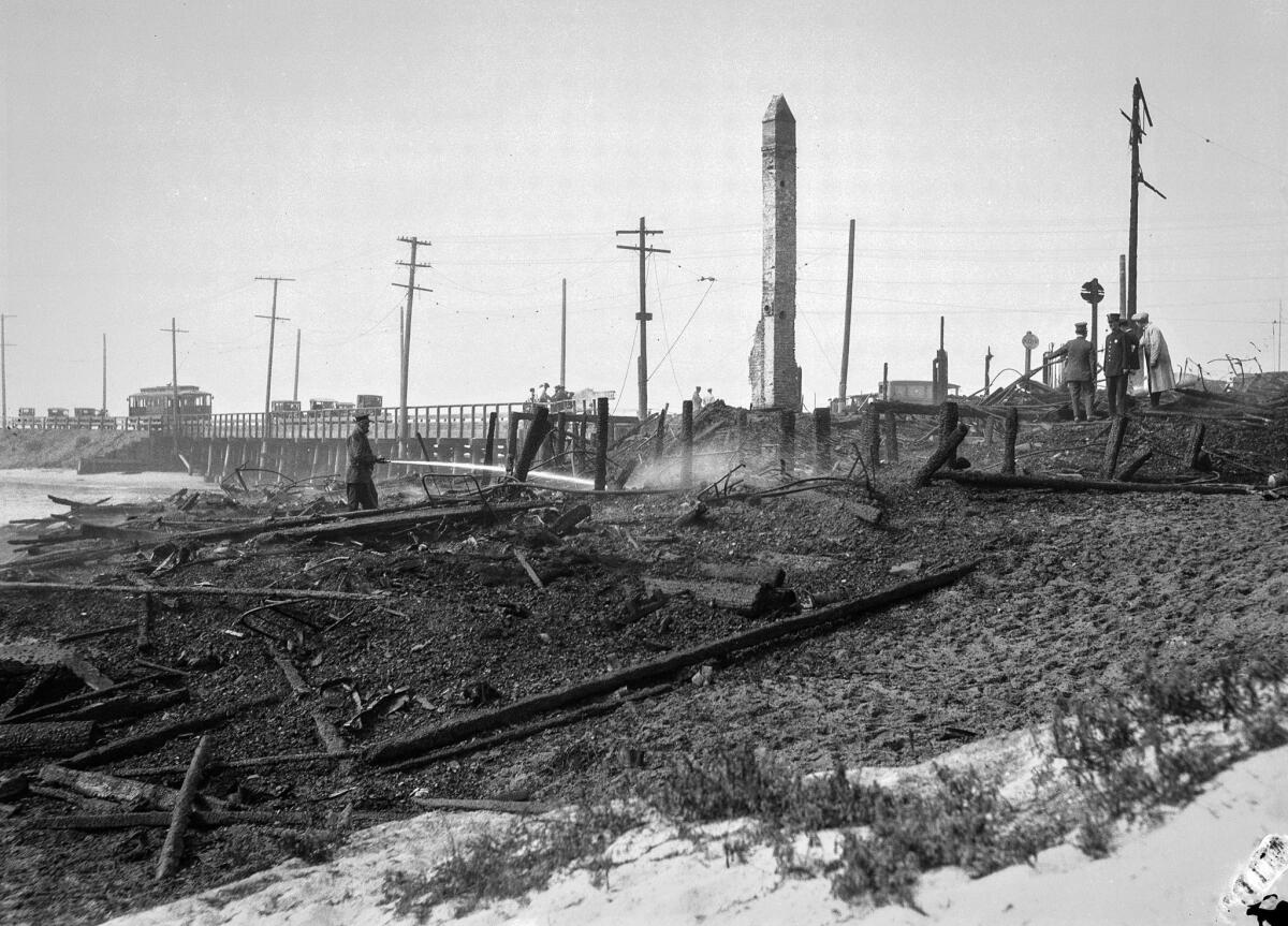 June 1924: Charred remains of the Hope Development School for mentally disabled girls in Playa del Rey.