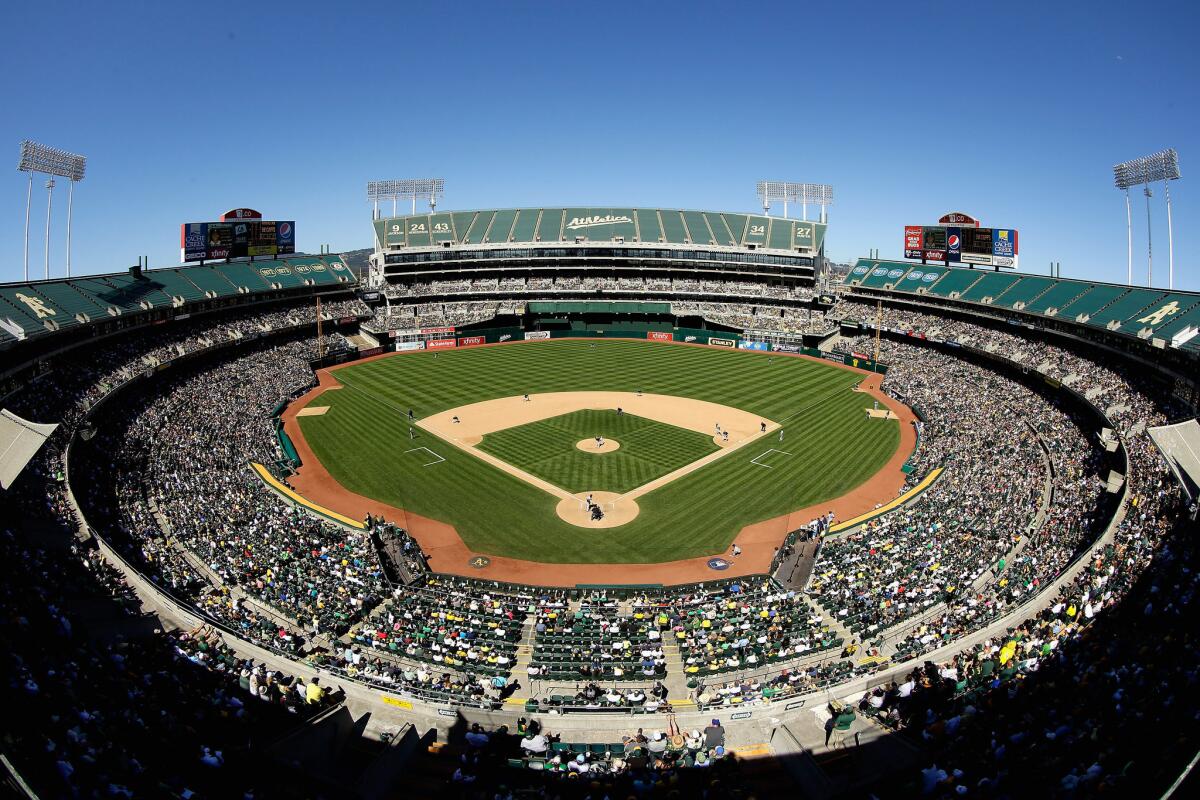 A general view during the Oakland Athletics game against the Seattle Mariners at O.co Coliseum on June 16, 2013.