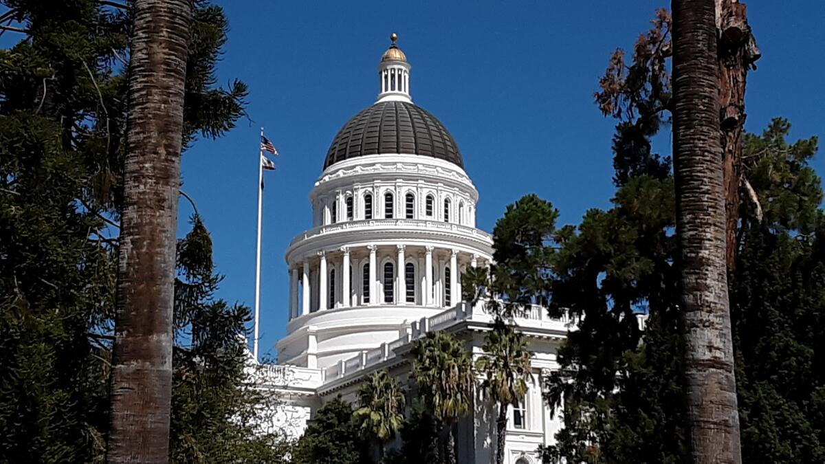 October 2020 view of the state Capitol building in Sacramento. 