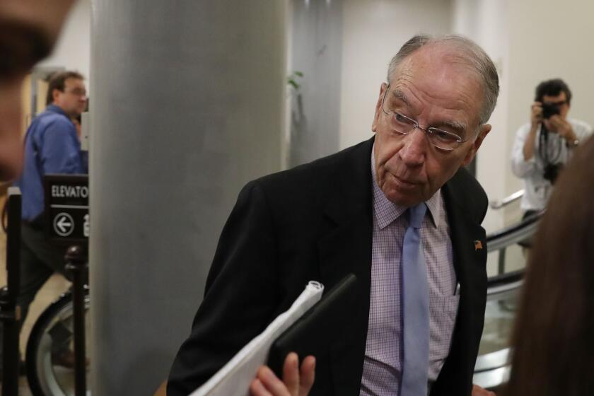 WASHINGTON, DC - MAY 07: Sen. Chuck Grassley (R-IA) makes his way to the Republican policy luncheon, on Capitol Hill May 07, 2019 in Washington, DC. (Photo by Mark Wilson/Getty Images) ** OUTS - ELSENT, FPG, CM - OUTS * NM, PH, VA if sourced by CT, LA or MoD **