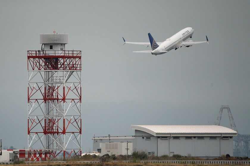 A United Airlines plane takes off from San Francisco International Airport on June 10, 2015. A fuel charge would cut airline emissions quickly, according to a new study.