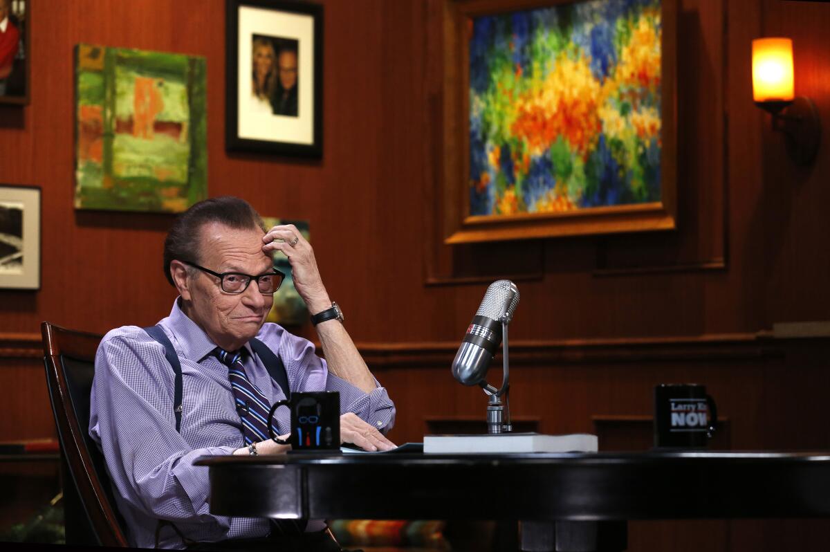  Larry King in the studio on May 9, 2016