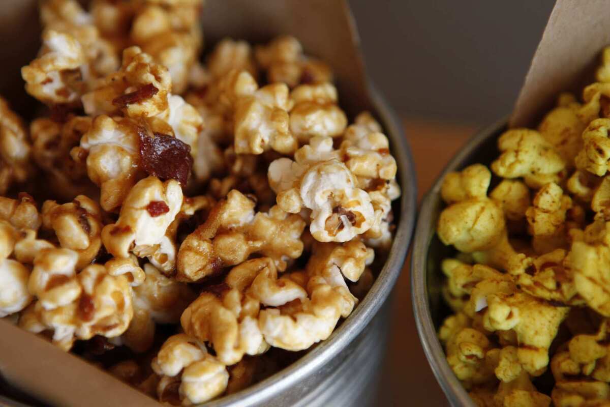 One of the most popular items on the menu is the beer and bacon caramel corn.