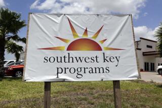 FILE - A Southwest Key Programs sign is displayed on June 20, 2014, in Brownsville, Texas. Southwest Key, the largest housing provider for unaccompanied migrant children has been accused of “severe, pervasive, and unwelcome sexual abuse of and harassment” of children in its care, the Justice Department said Thursday, July 18, 2024. (AP Photo/Eric Gay, File)