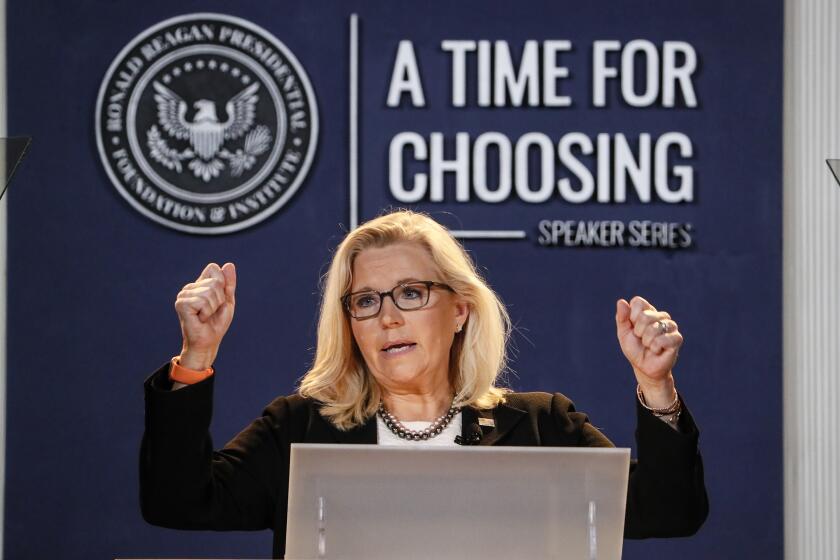 U.S. Representative (R) Liz Cheney, the vice-chair of the congressional committee investigating Jan. 6, speaks
