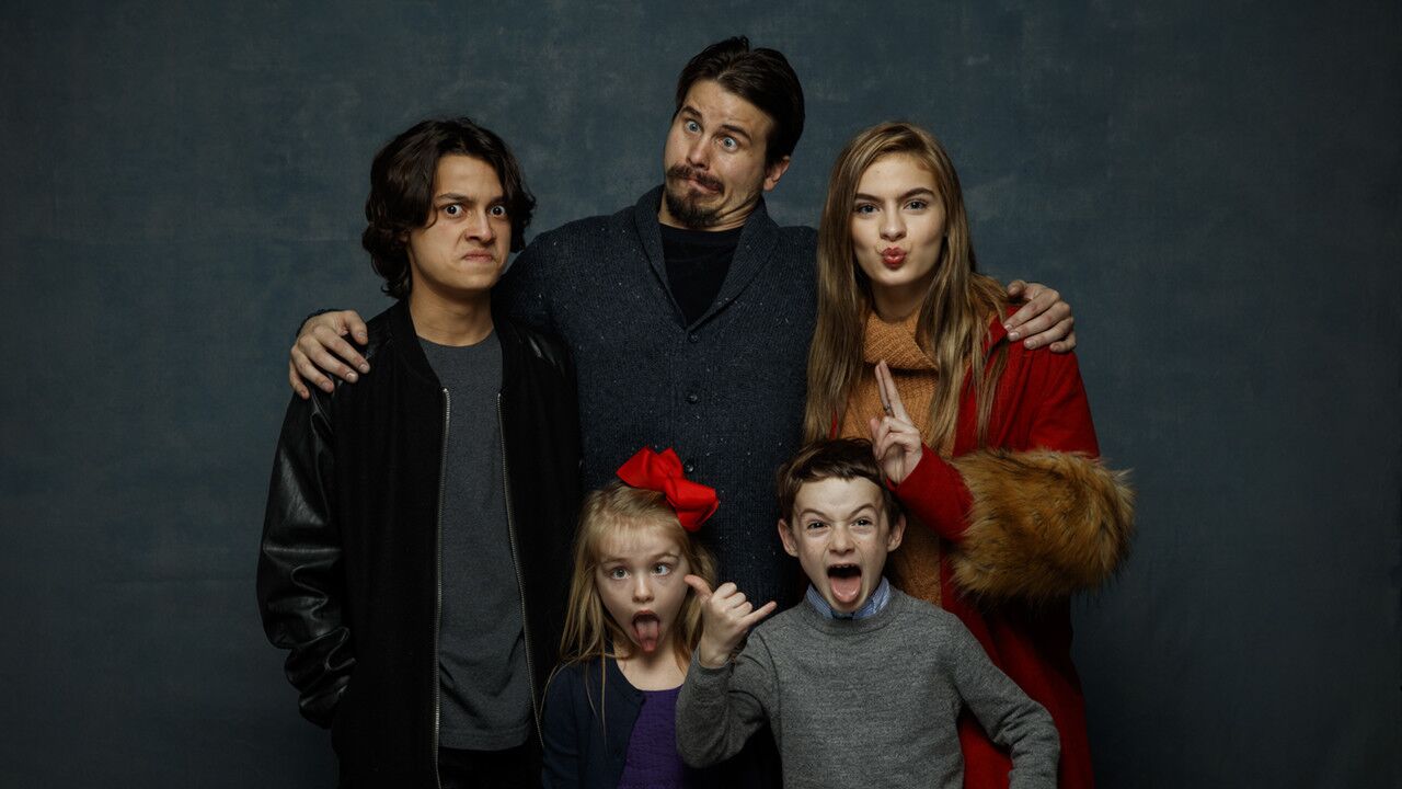 Front: Actors Kingston Foster and Jason Maybaum; back: actors Rio Mangini Jason Ritter and Brighton Sharbino from the film "Bitch."