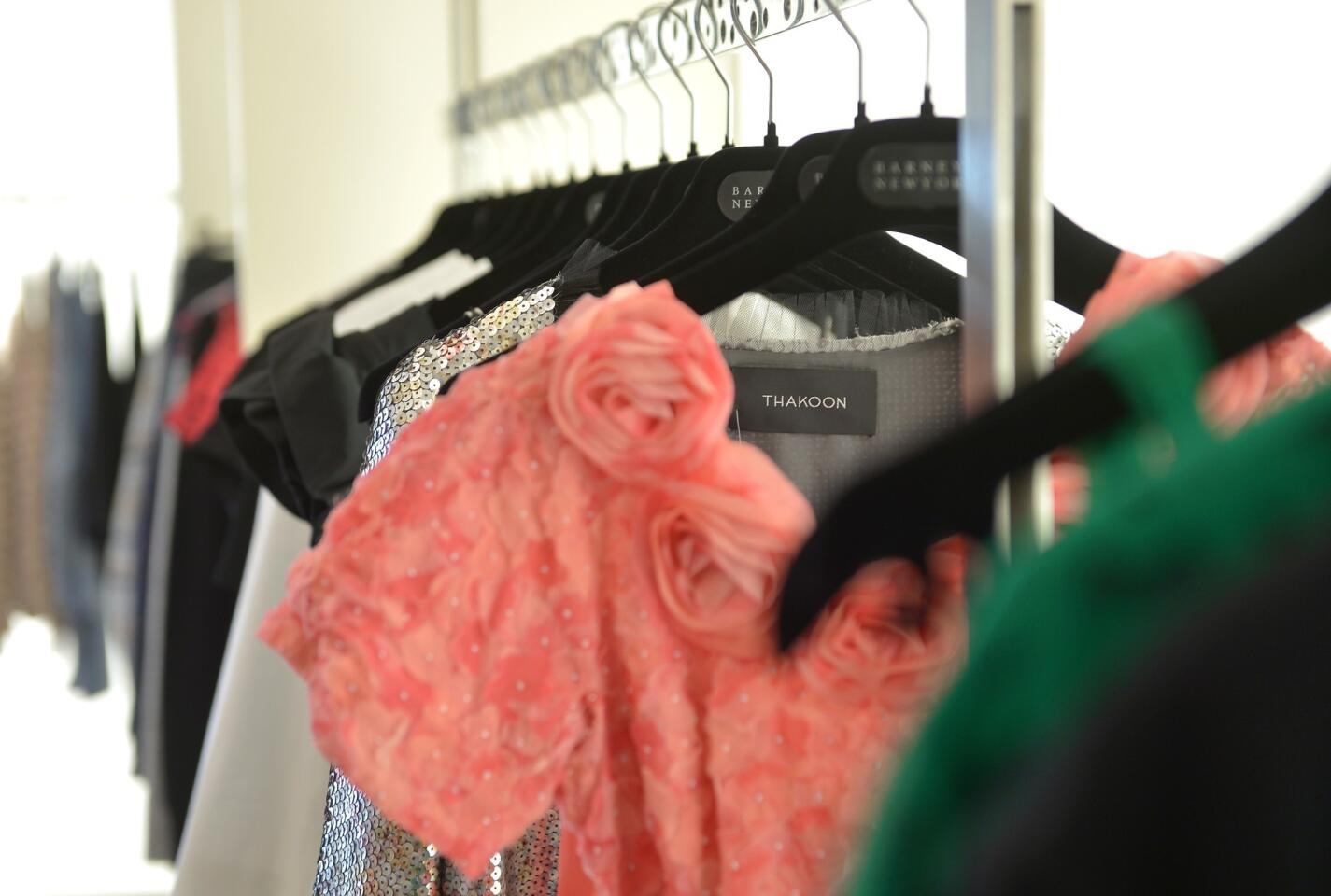 A rack of dresses from the capsule collection.