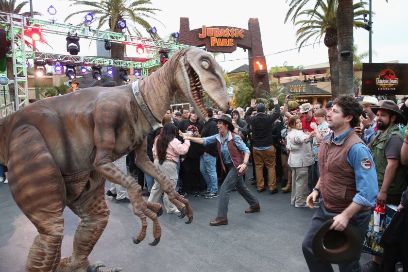 Raptors at the Jurassic Park 25th Anniversary Celebration at Universal Studios Hollywood