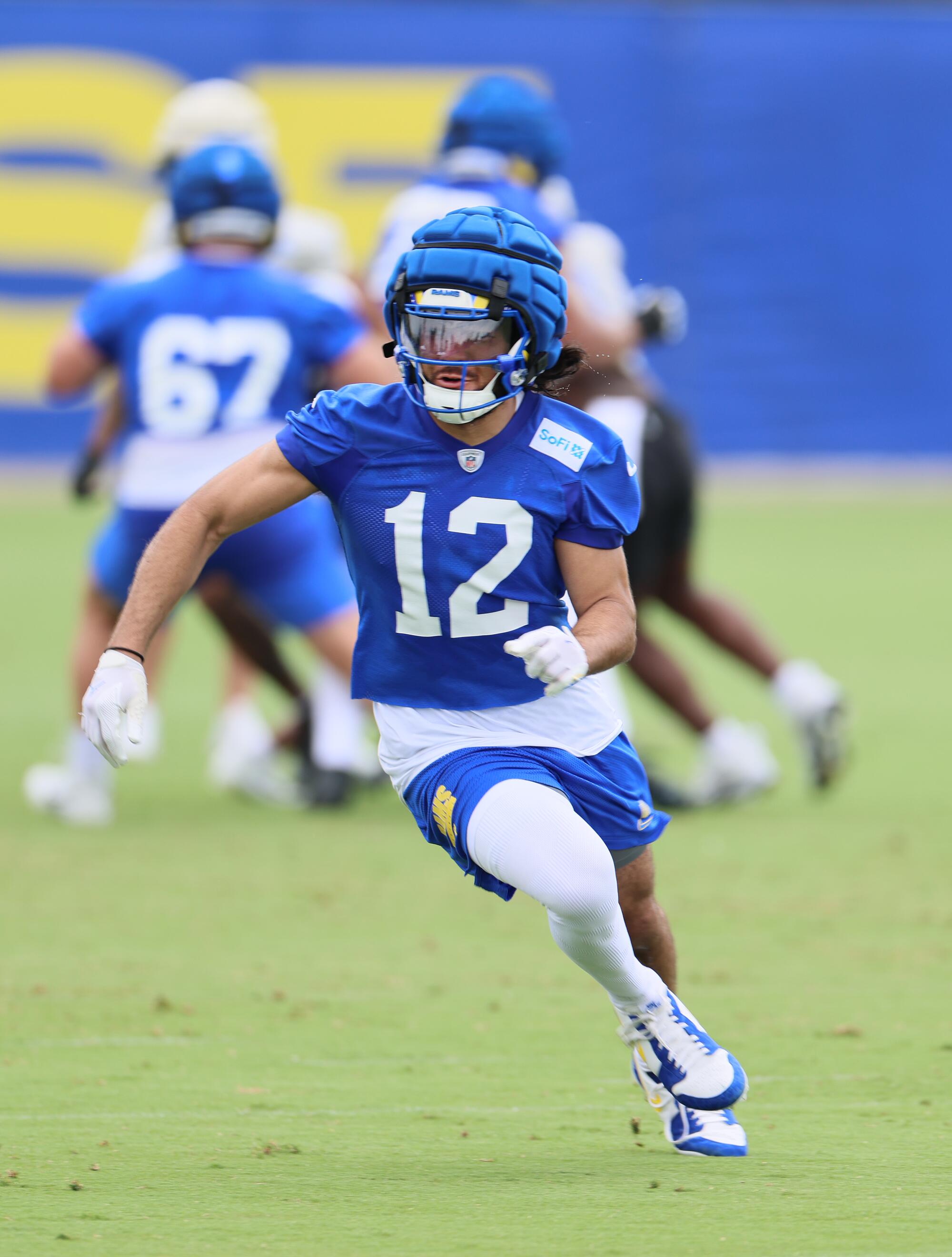 Rams Broad -Buyer Puka Nacua将于6月3日在有组织的团队活动中运行一条路线。