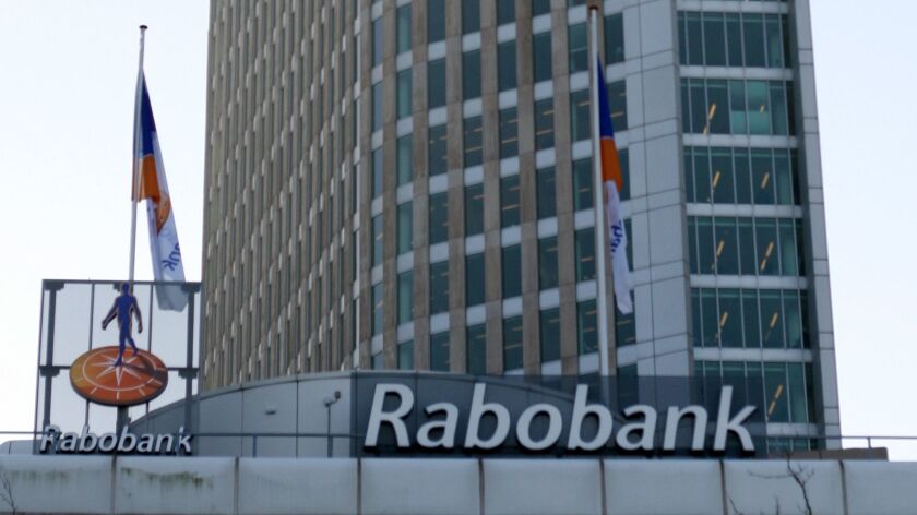 The exterior of Rabobank in the Hague.