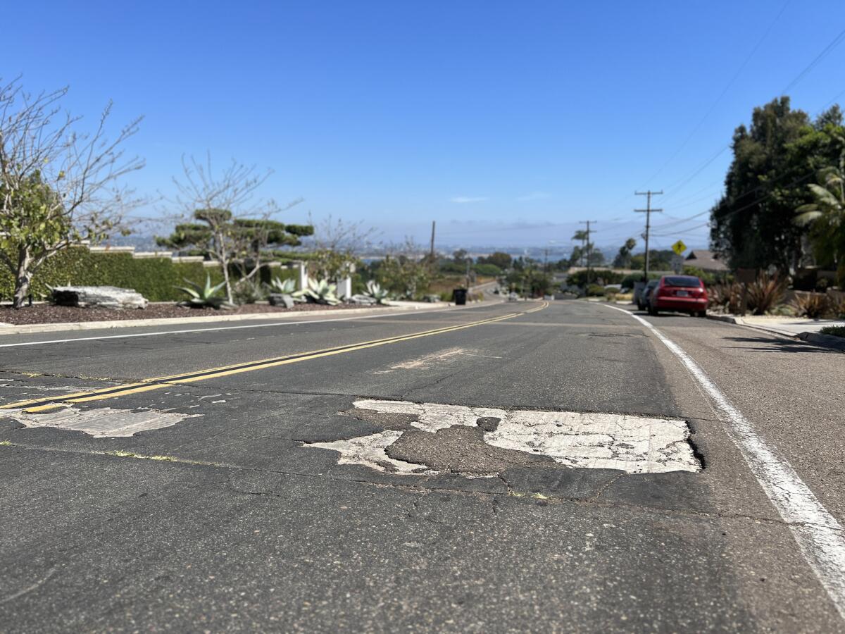 Soledad Road between Alta La Jolla Drive in La Jolla and Park Drive in Pacific Beach will be repaved in 2024.