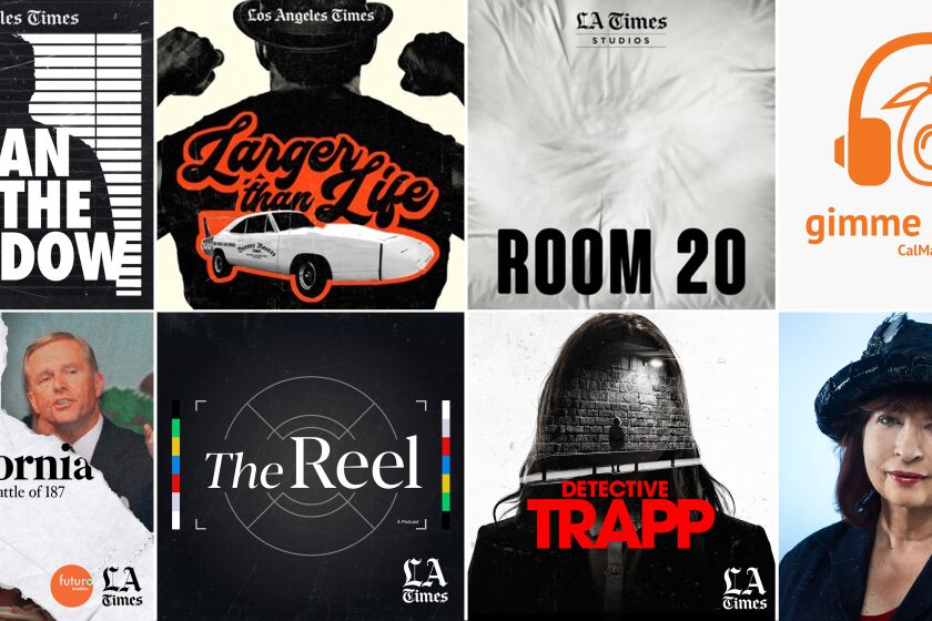 Logos depicting the slate of podcasts from The Los Angeles Times.