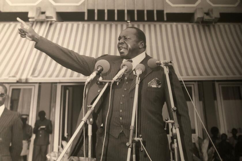 An image of Idi Amin on display at the Uganda Museum in Kampala.
