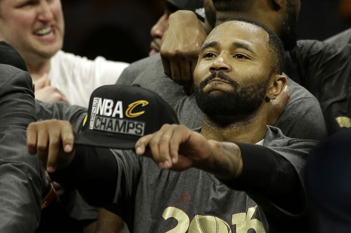 Cavaliers guard Mo Williams celebrates after the Game 7 win over Golden State on June 19, 2016, in Oakland.