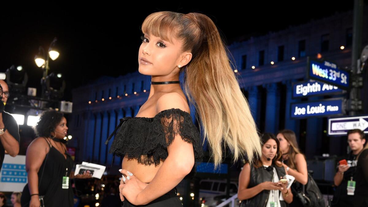 Ariana Grande arrives at the MTV Video Music Awards at Madison Square Garden in August.