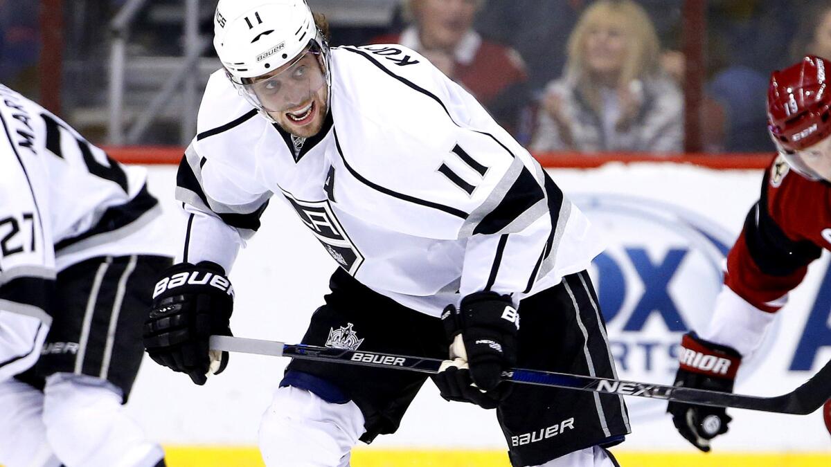 Kings center Anze Kopitar is considered day-to-day after sustaining a lower-body injury against the Blues on Thursday.