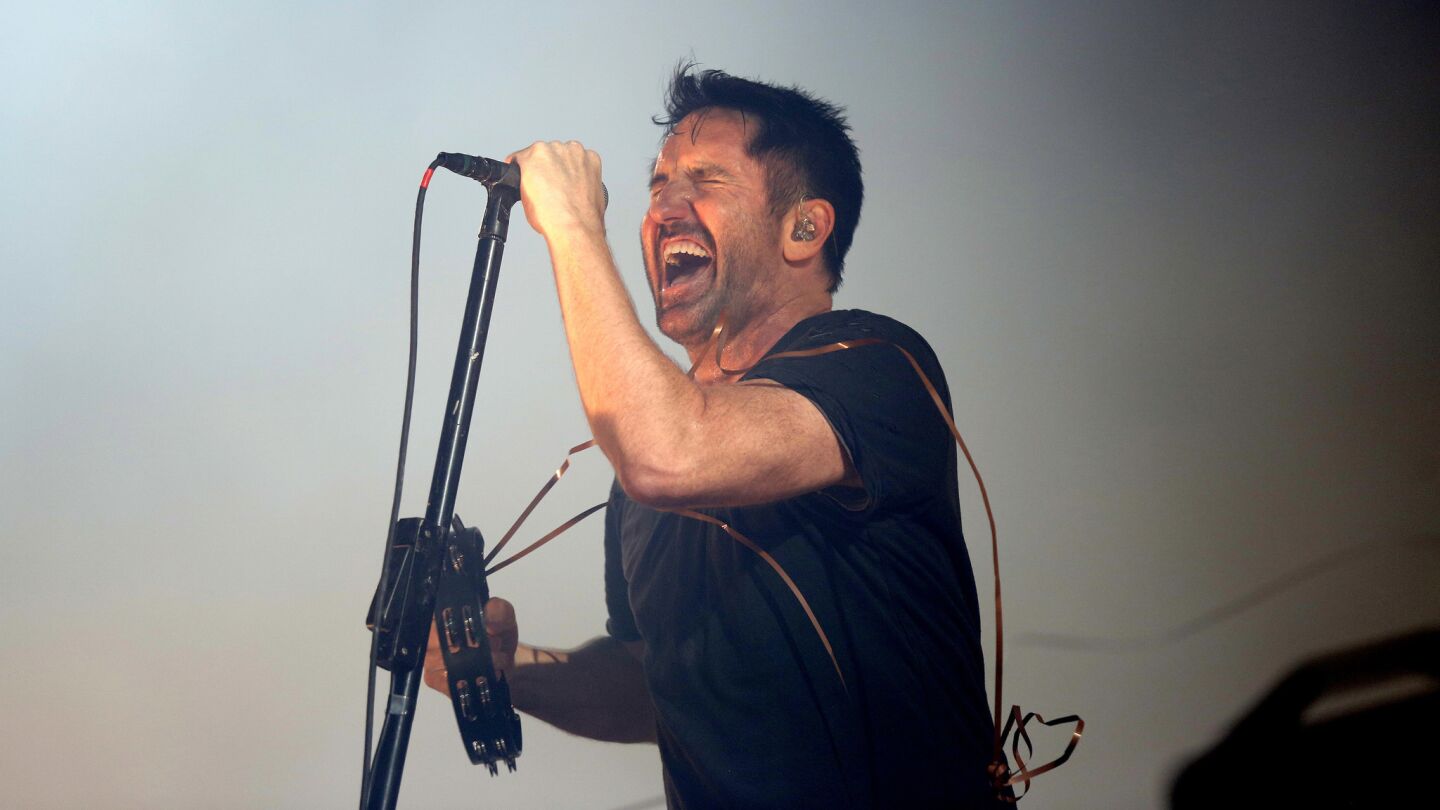Trent Reznor of Nine Inch Nails performs on Day 3 of FYF at Exposition Park in Los Angeles.
