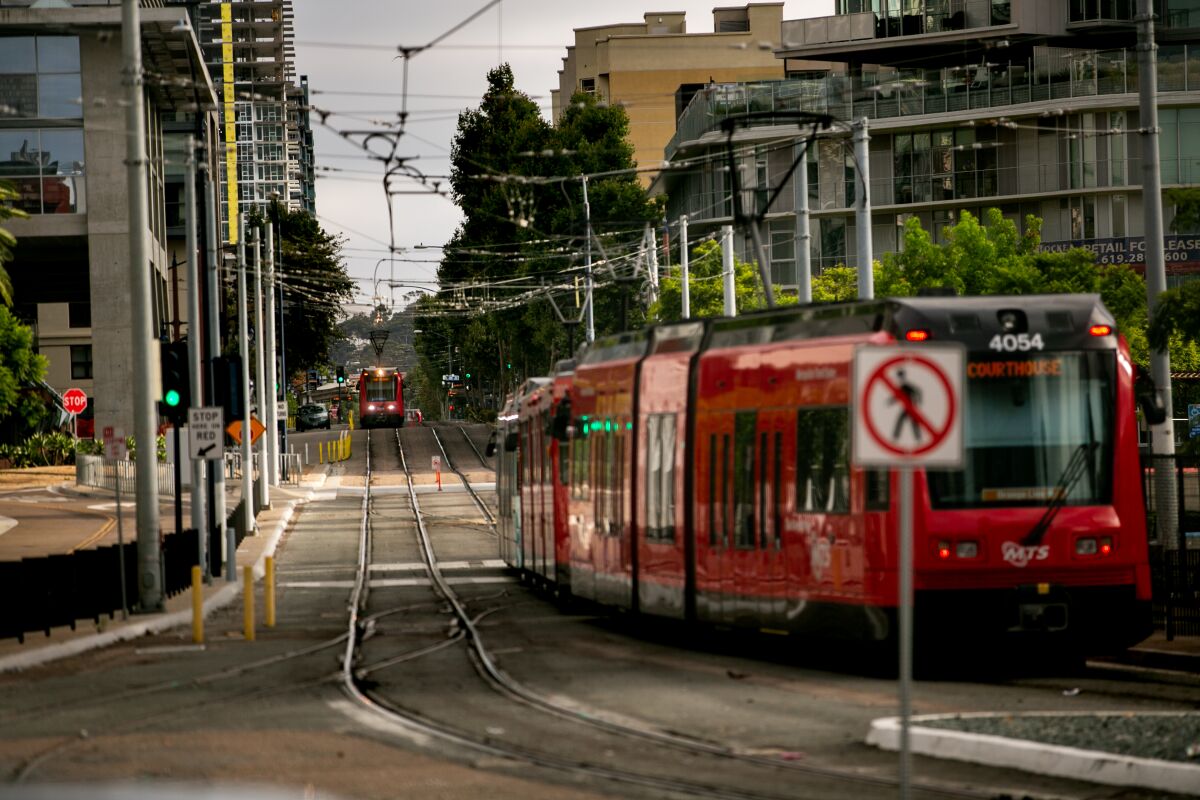 San Diego Metropolitan Transit System trolley cars