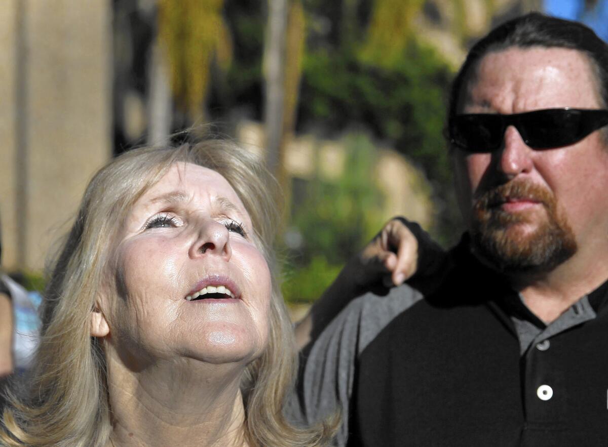“I feel like I have wings now,” Susan Mellen, with nephew David Mellen, said outside court in Torrance after a judge ruled she was factually innocent of a slaying for which she had served 17 years.