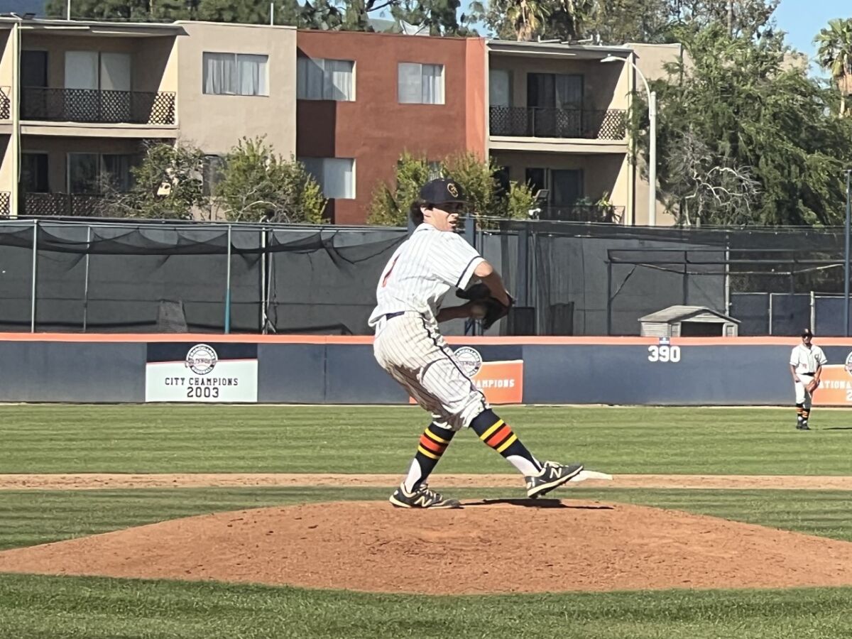 Chatsworth left-hander Josh Pollack pitches against Birmingham.