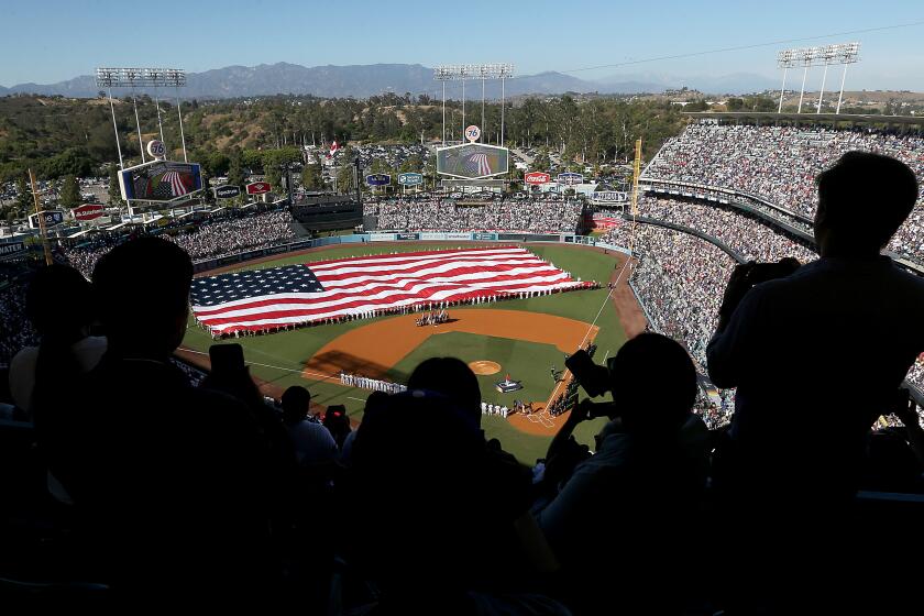LOS ANGELES, CALIF. - JULY 19, 2022. AFans attand the Major League Baseball All-Star Game at Dodgers Stadium in Los Angeles on Tuesday, July 19, 2022. (Luis Sinco / Los Angeles Times)