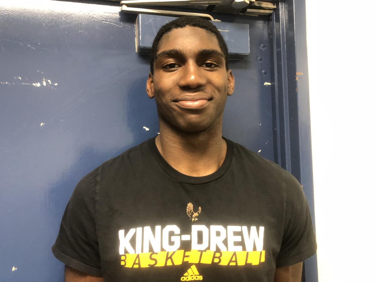 Fidelis Okereke finished with a triple double for King/Drew with 16 points, 10 rebounds and 11 blocks in a 70-68 win over View Park.