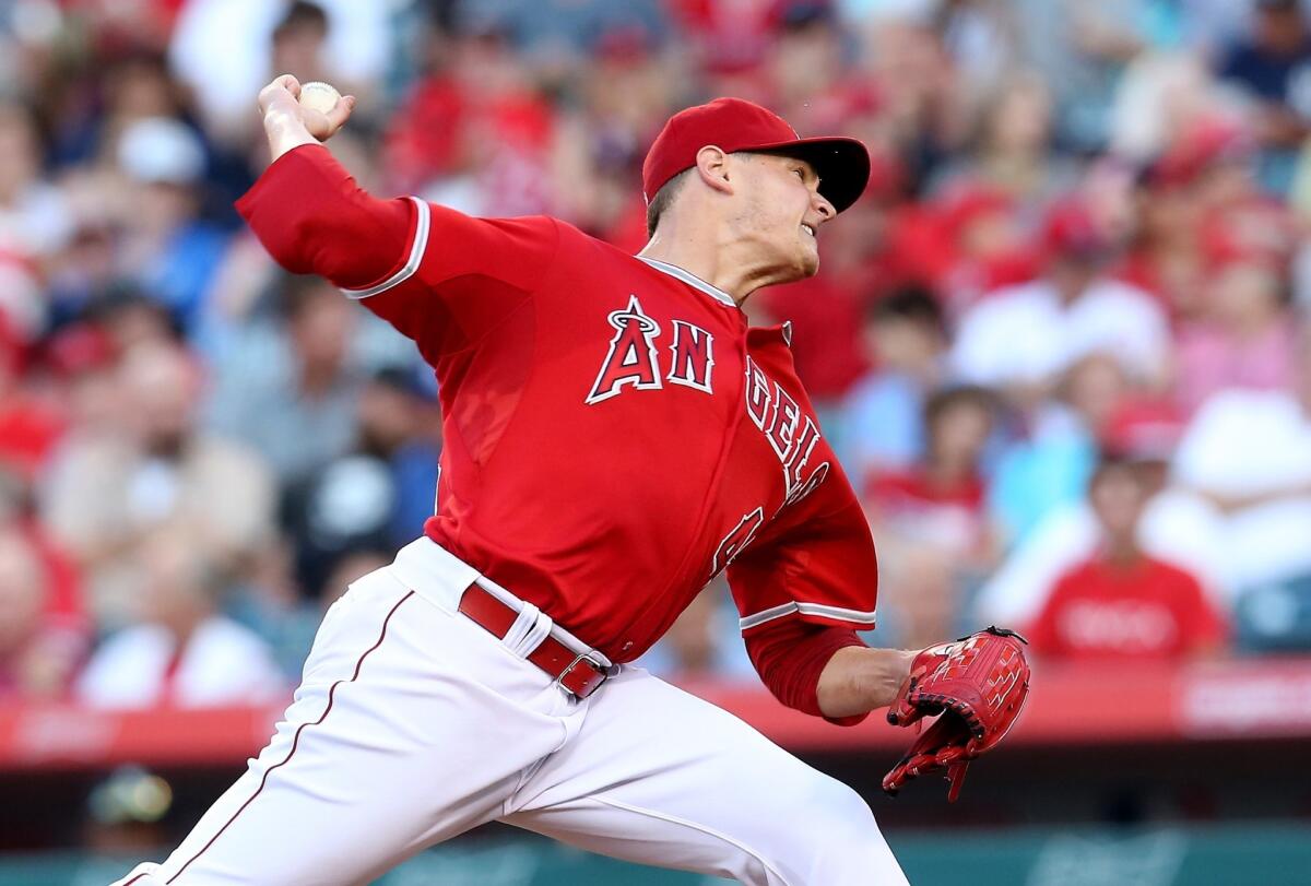 Garrett Richards gave up one earned run on three hits over eight innings while recording seven strikeouts and only one walk against the Seattle Mariners on Saturday at Angel Stadium.