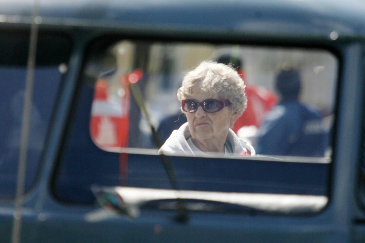 Joan Graves waits before participating in Burbank on Parade, which took place on Olive Ave. between Keystone St. and Lomita St. on Saturday, April 14, 2012.