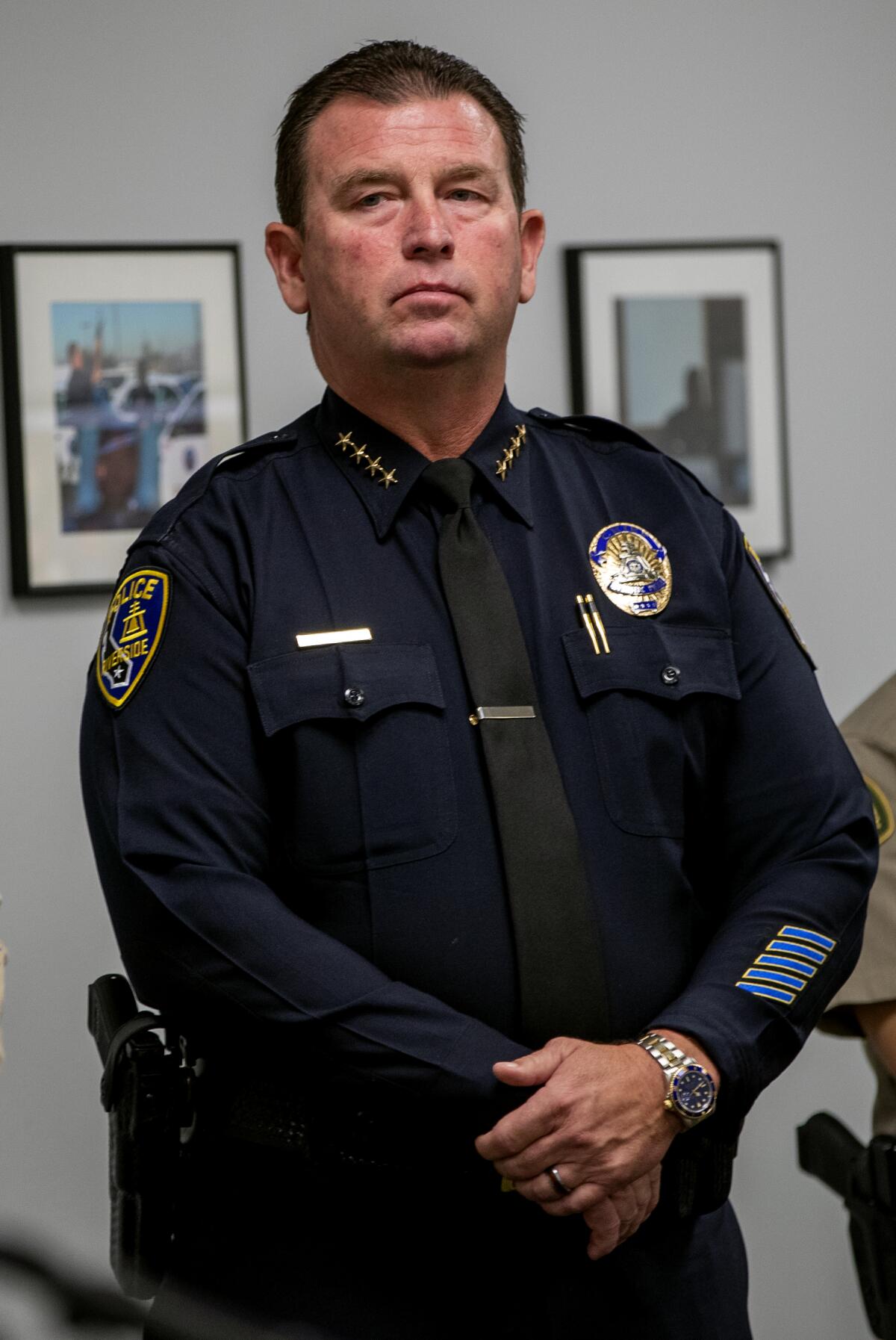 A police chief in uniform.