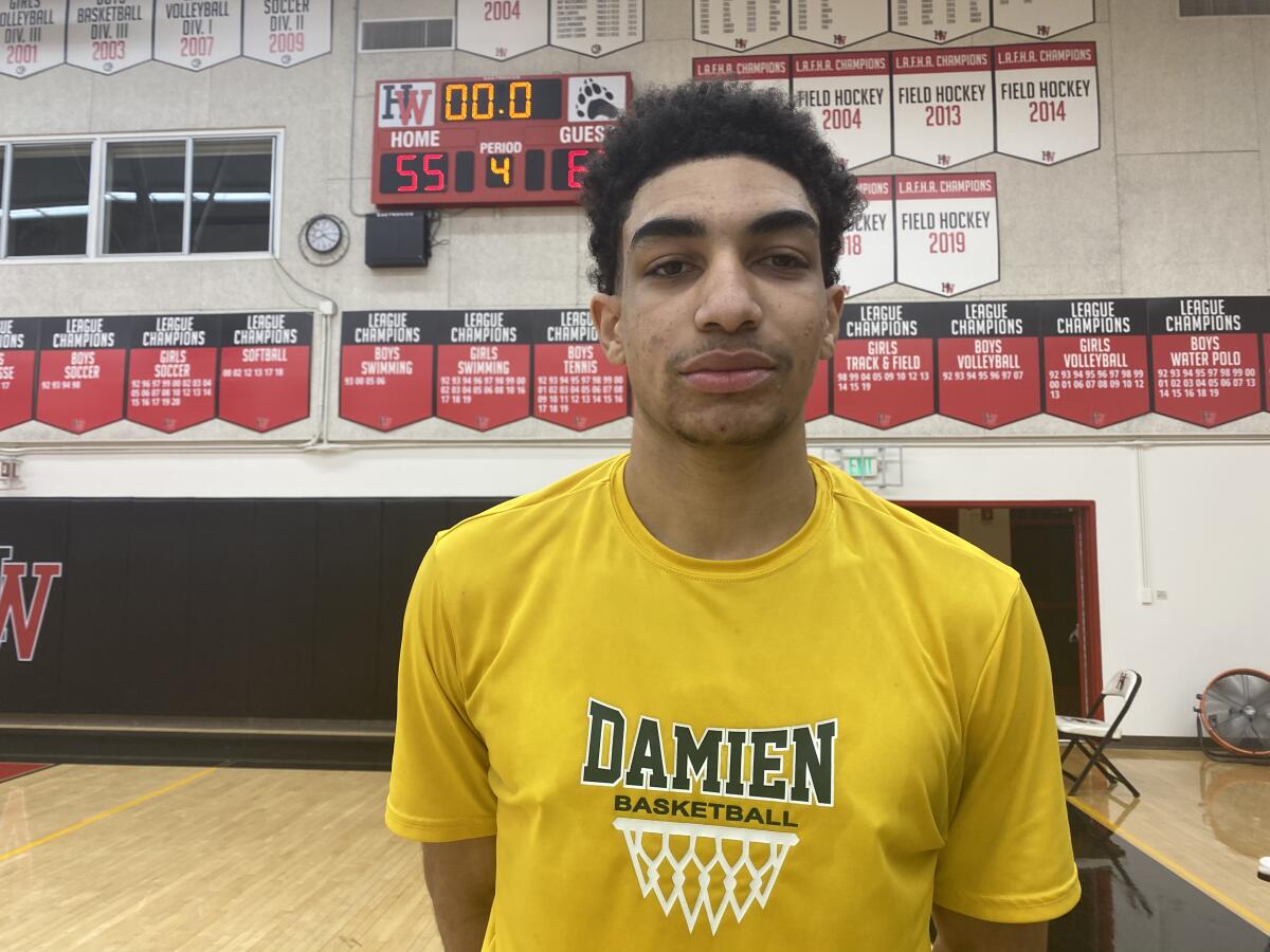RJ Smith of Damien High poses for a photo.