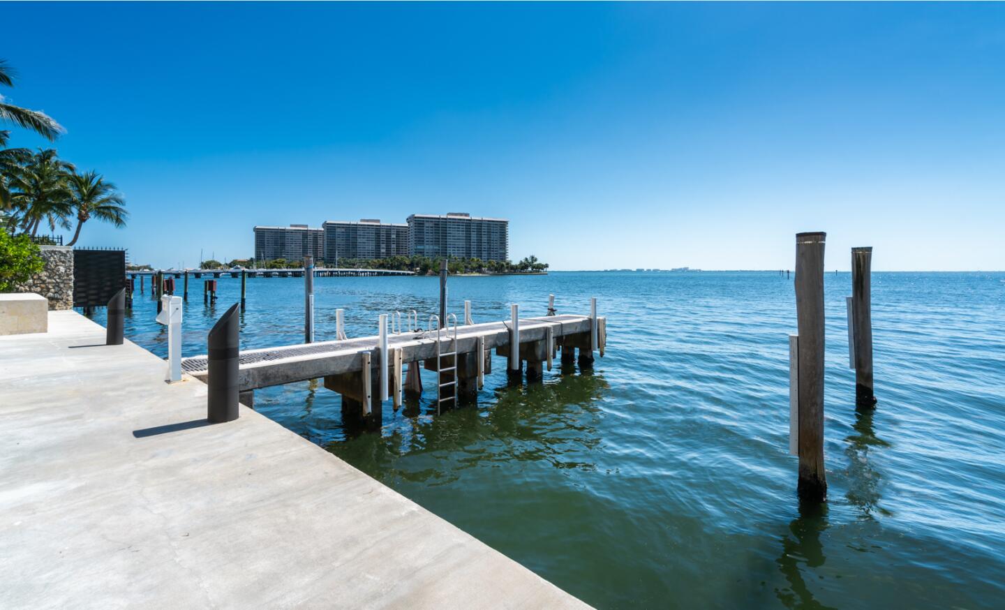 The concrete dock and its ocean view.