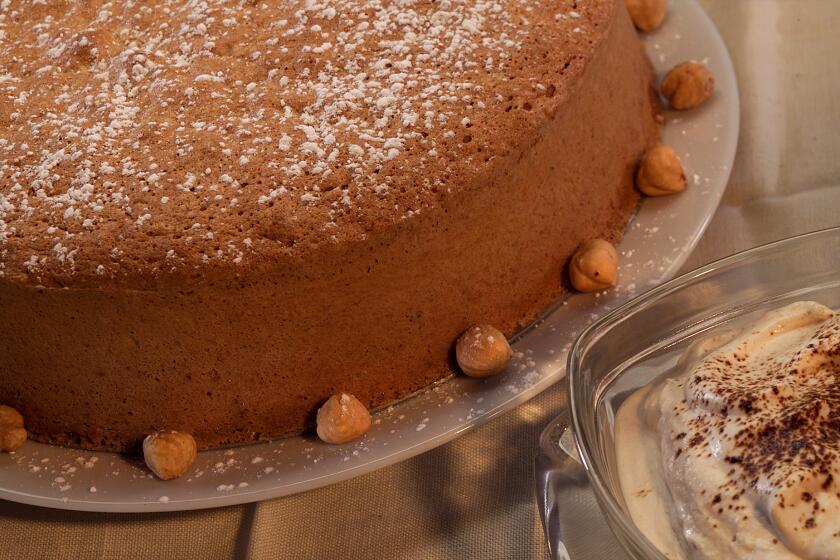 Hazelnut torte with espresso cream. Recipe here.