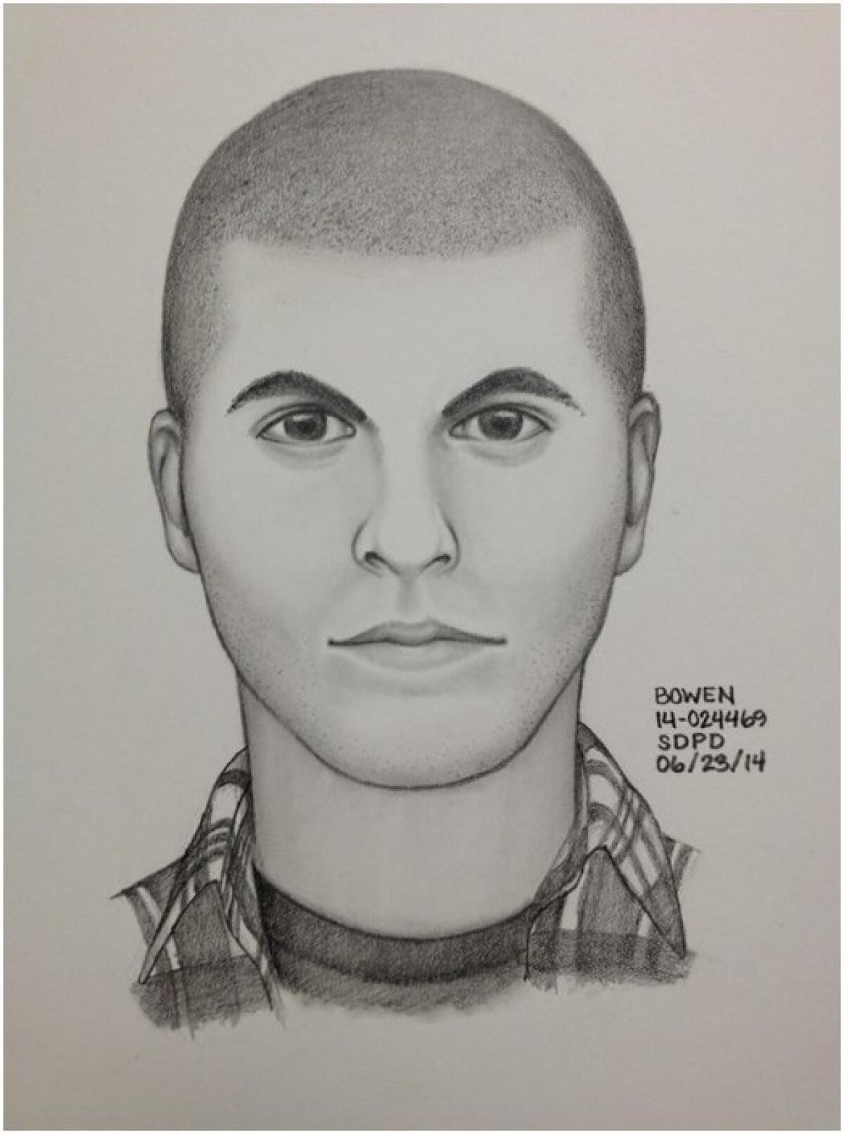 A sketch of a sexual assault suspect in Normal Heights. / San Diego Police Department