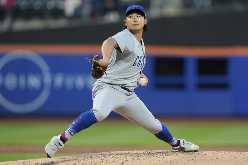 El japonés Shota Imanaga, de los Cachorros de Chicago, hace un lanzamiento en el juego del miércoles 1 de mayo de 2024, ante los Mets de Nueva York (AP foto/Frank Franklin II)