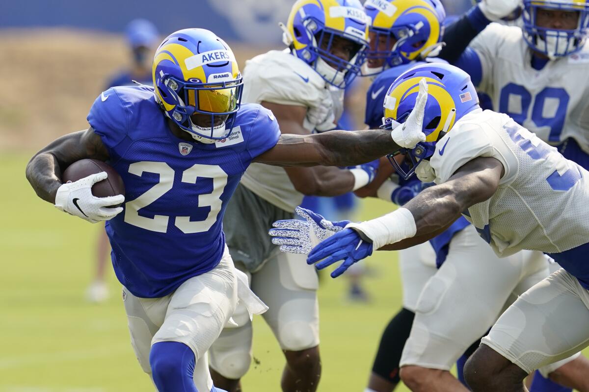 Rams running back Cam Akers, who will not play against the Buffalo Bills on Sunday.