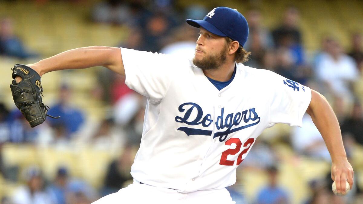 Dodgers starter Clayton Kershaw delivers a pitch during the first inning of the team's 5-2 victory over the Chicago White Sox on Monday.