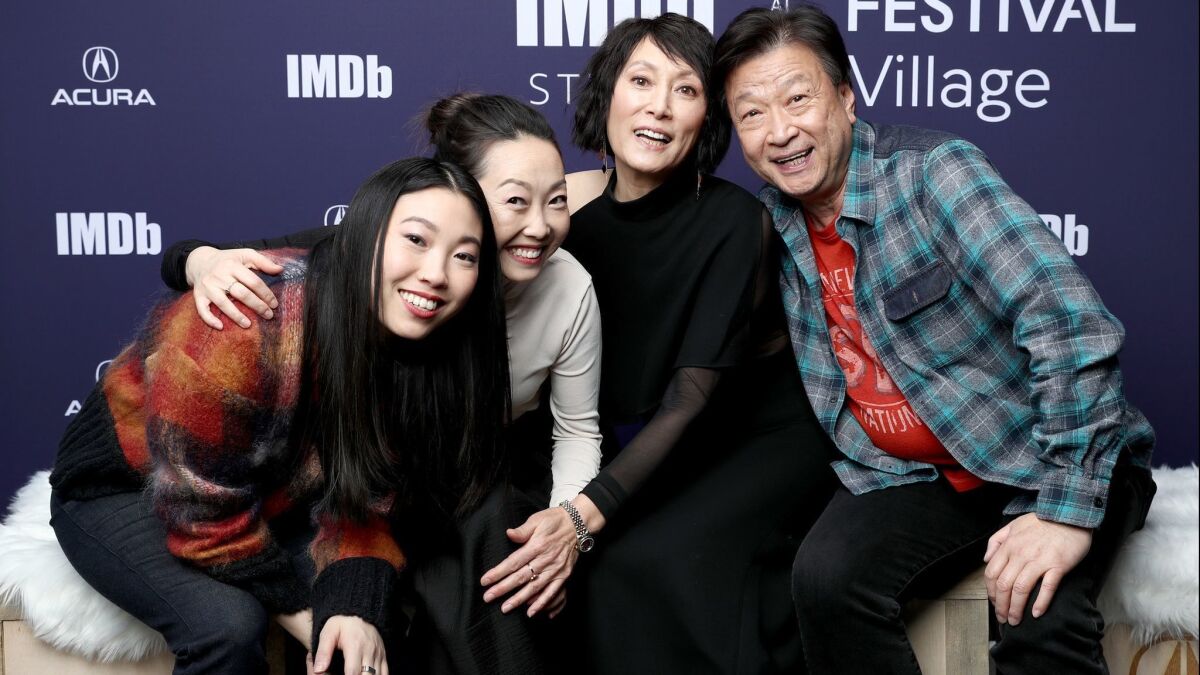 Awkwafina, writer-director Lulu Wang, Diana Lin and Tzi Ma of "The Farewell."