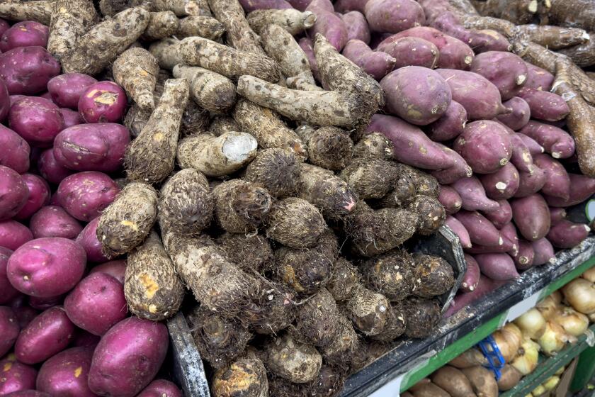 Potato stand in farmers market