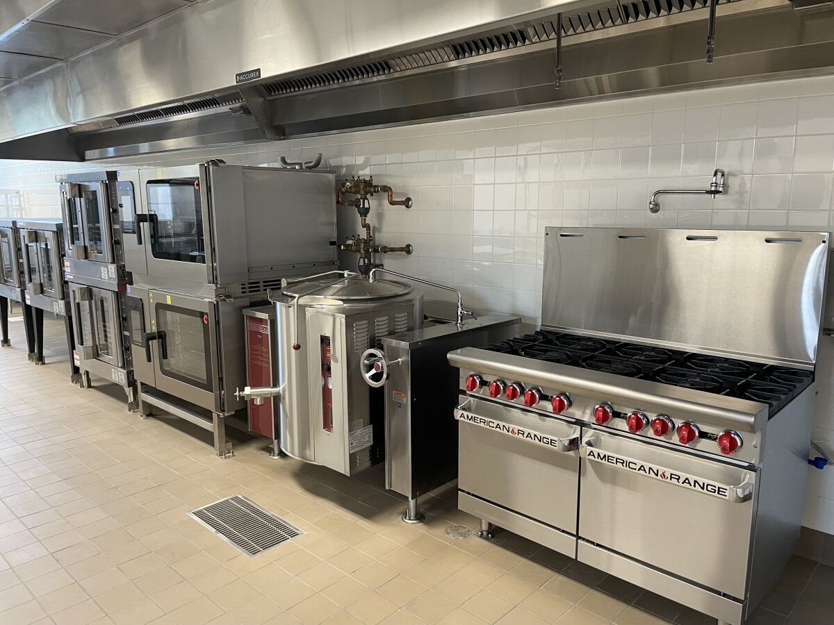 Inside DMUSD's new central kitchen at Pacific Sky School.
