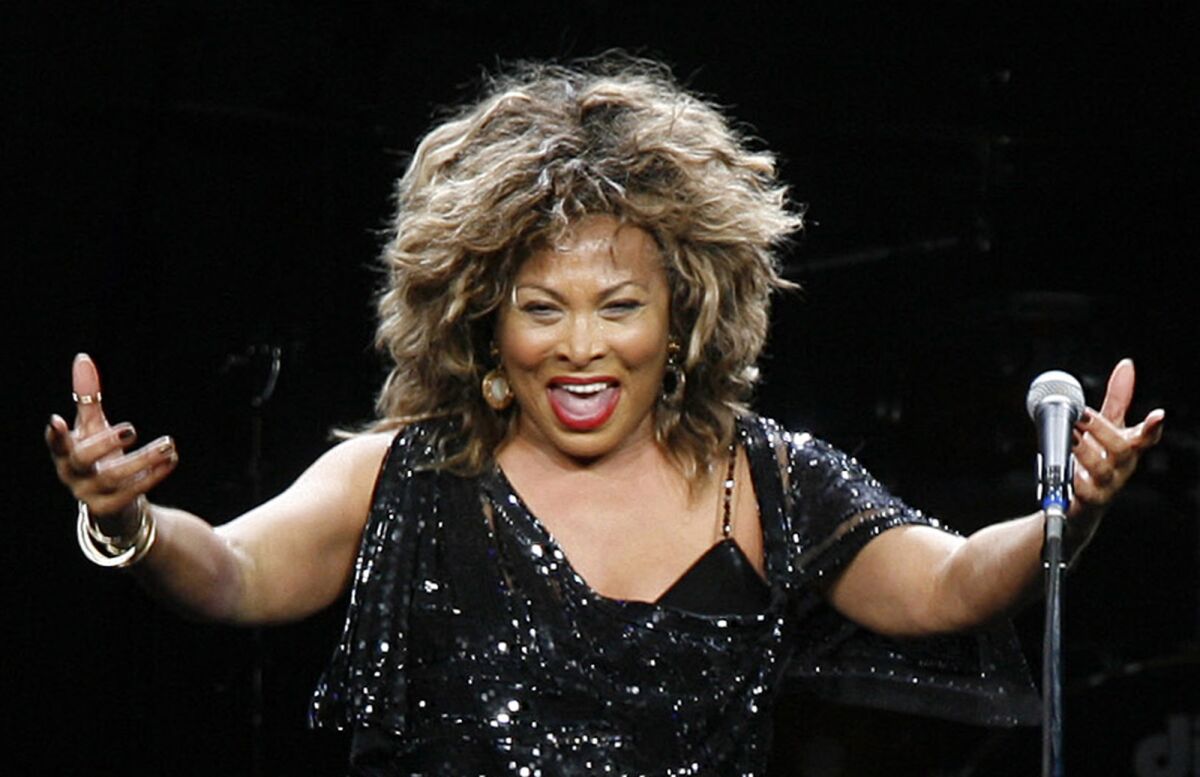 FILE - Tina Turner performs in a concert in Cologne, Germany on Jan. 14, 2009. 