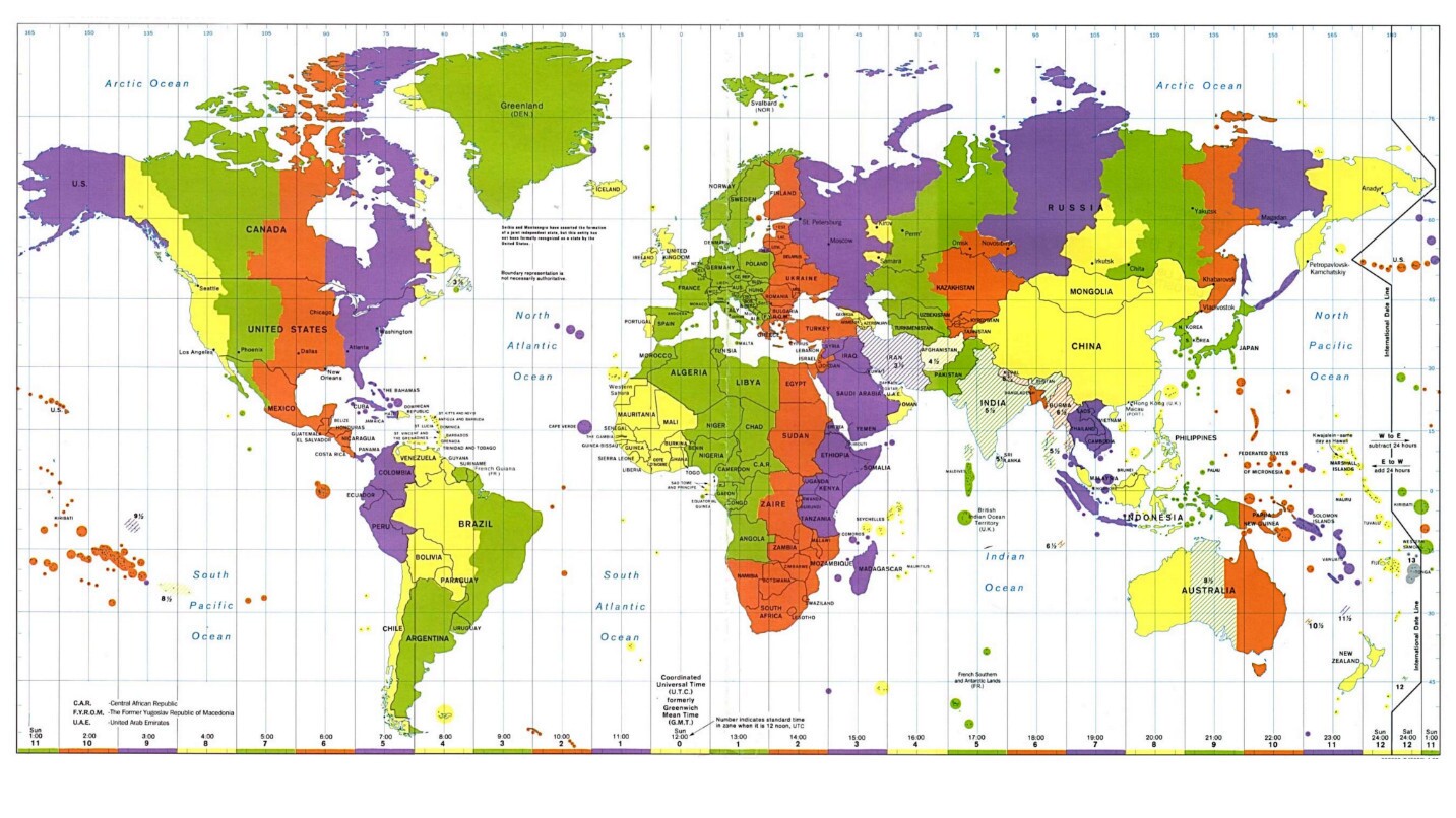 Pacific Ocean Time Zone Map – Canada Map