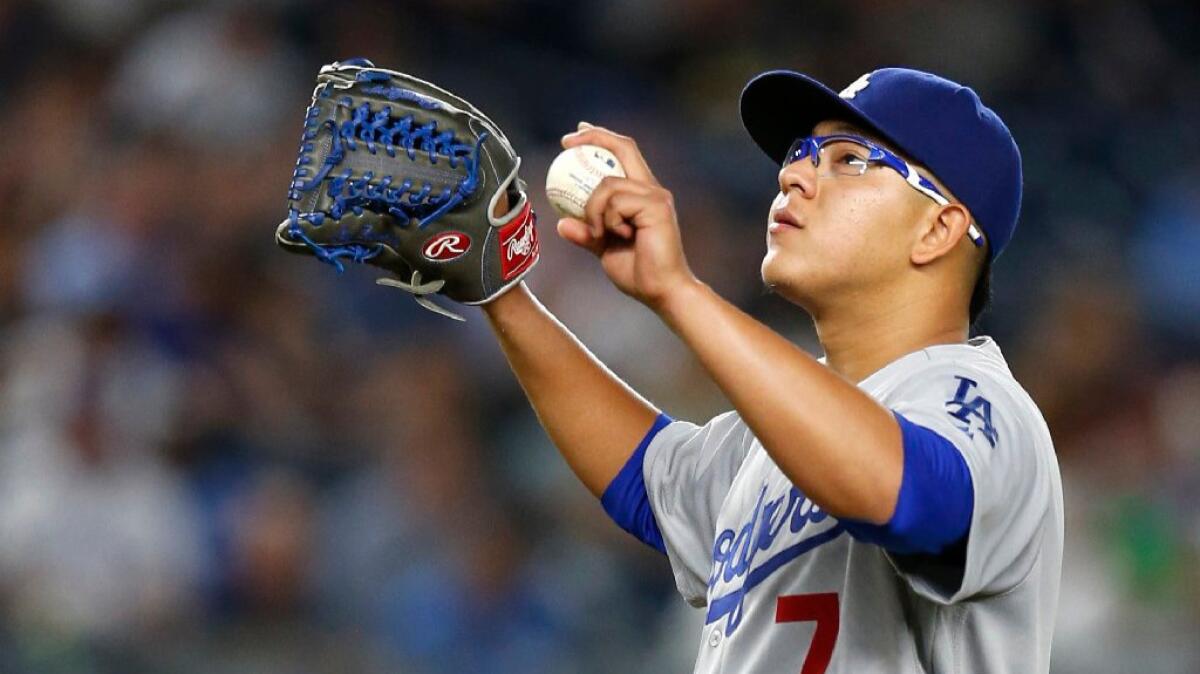 Rookie Julio Urias will start for the Dodgers against the San Diego Padres on Thursday.